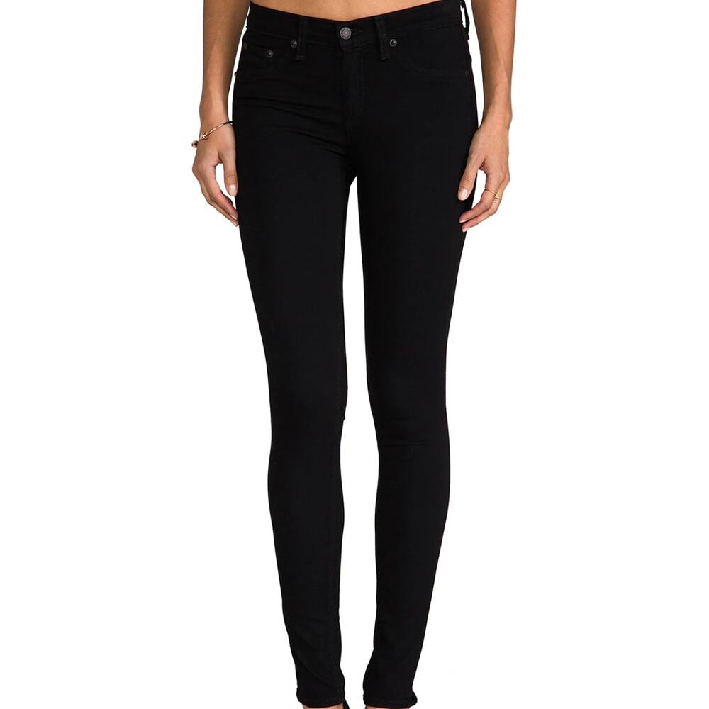 Rag & Bone Legging Skinny Jean Stretch Mid Rise Jegging Revolve Black Plush 27